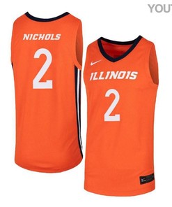 Kipper Nichols 2 Illinois Fighting Illini Elite Basketball Youth Jersey - Orange
