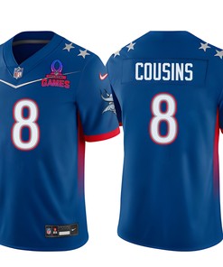Kirk Cousins 8 Vikings Pro Bowl 2023 Patch Men Jersey - Blue