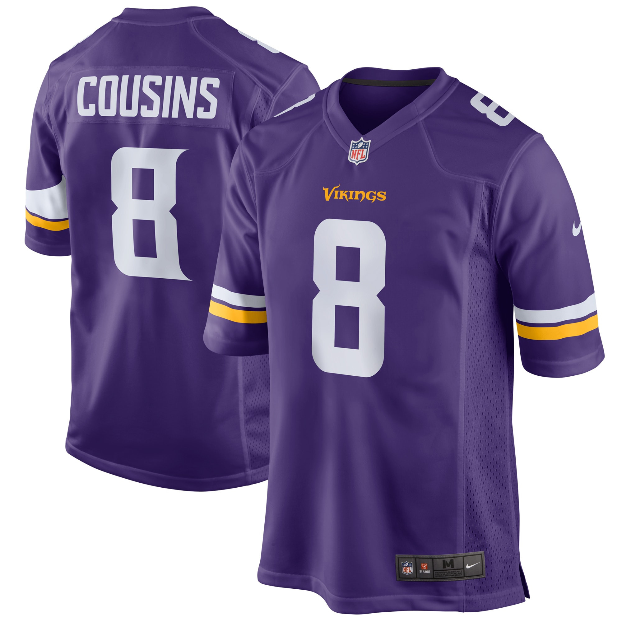 Kirk Cousins Minnesota Vikings Game Jersey Purple Nfl