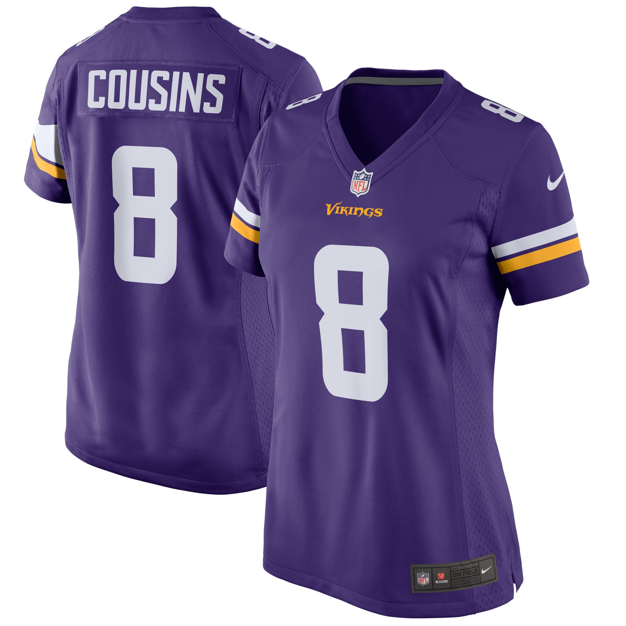 Kirk Cousins Minnesota Vikings Womens Game Player Jersey Purple Nfl
