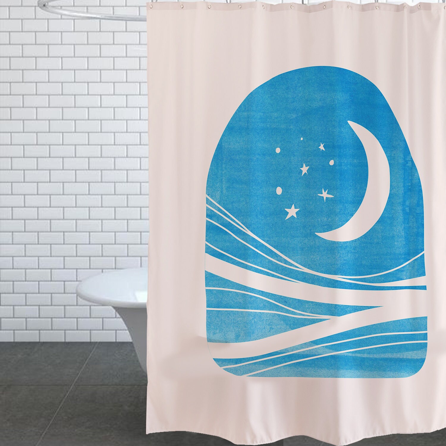 Kitten Mountain Top Shower Curtain - Unique Art Design, Waterproof for Bathroom Decor