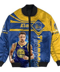 Klay Thompson Blue Power Bomber Jacket - NBA