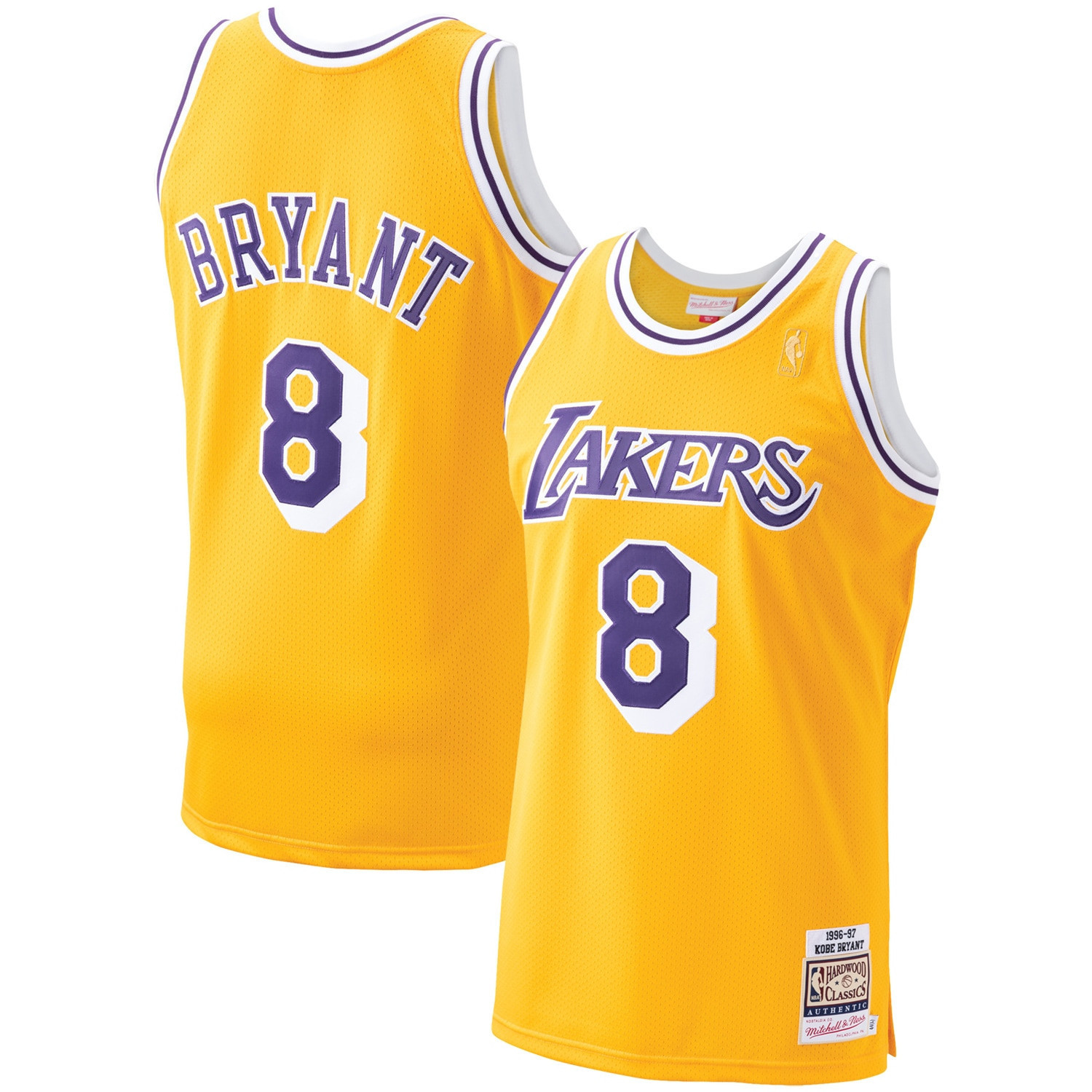 Kobe Bryant Los Angeles Lakers Mitchell And Ness 1996 97 Hardwood Classics Authentic Player Jersey Gold Nba