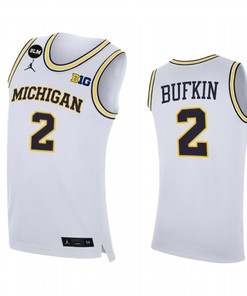 Kobe Bufkin 2 Michigan Wolverines Uniform Jersey 2022-23 College Basketball White