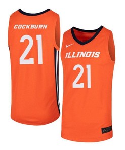 Kofi Cockburn 21 Illinois Fighting Illini Elite Basketball Men Jersey - Orange