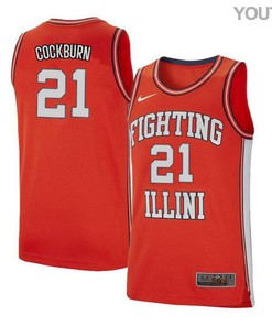 Kofi Cockburn 21 Illinois Fighting Illini Retro Elite Basketball Youth Jersey - Orange