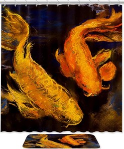 Koi Fish Shower Curtain for a Refreshing Look of Your Bathroom