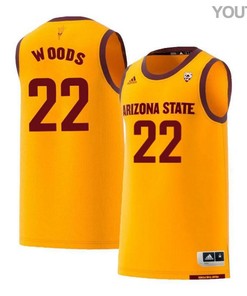Kraidon Woods 22 Arizona State Sun Devils Retro Basketball Youth Jersey - Yellow