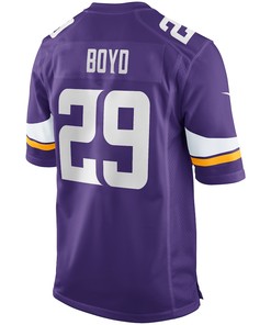 Kris Boyd 29 Minnesota Vikings Game Jersey - Purple