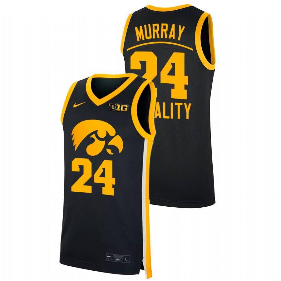 Kris Murray 24 Iowa Hawkeyes 2022 Equality Big Ten Men Jersey - Black