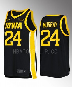 Kris Murray 24 Iowa Hawkeyes 2022-23 Uniform Jersey College Basketball Black