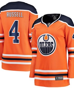 Kris Russell Edmonton Oilers Fanatics Branded Womens Home Breakaway Player Jersey - Orange Nhl