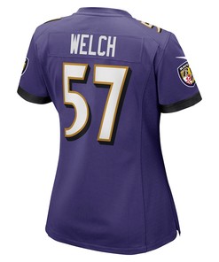Kristian Welch 57 Baltimore Ravens Women's Game Jersey - Purple