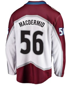 Kurtis MacDermid 56 Colorado Avalanche Stanley Cup 2023 Playoffs Patch Away Breakaway Men Jersey - White