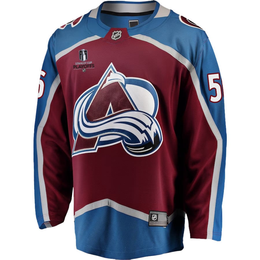 Kurtis MacDermid 56 Colorado Avalanche Stanley Cup 2023 Playoffs Patch Home Breakaway Men Jersey - Burgundy