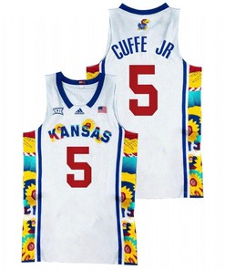 Kyle Cuffe Jr. 5 Kansas Jayhawks 2022 Sunflower Showdown Basketball Men Jersey - White