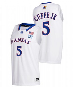 Kyle Cuffe Jr. 5 Kansas Jayhawks 2023 College Basketball Home Men Jersey - White