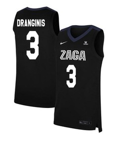 Kyle Dranginis 3 Gonzaga Bulldogs Elite Basketball Men Jersey - Black