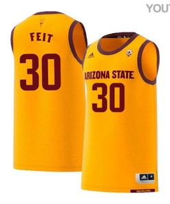 Kyle Feit 30 Arizona State Sun Devils Retro Basketball Youth Jersey - Yellow