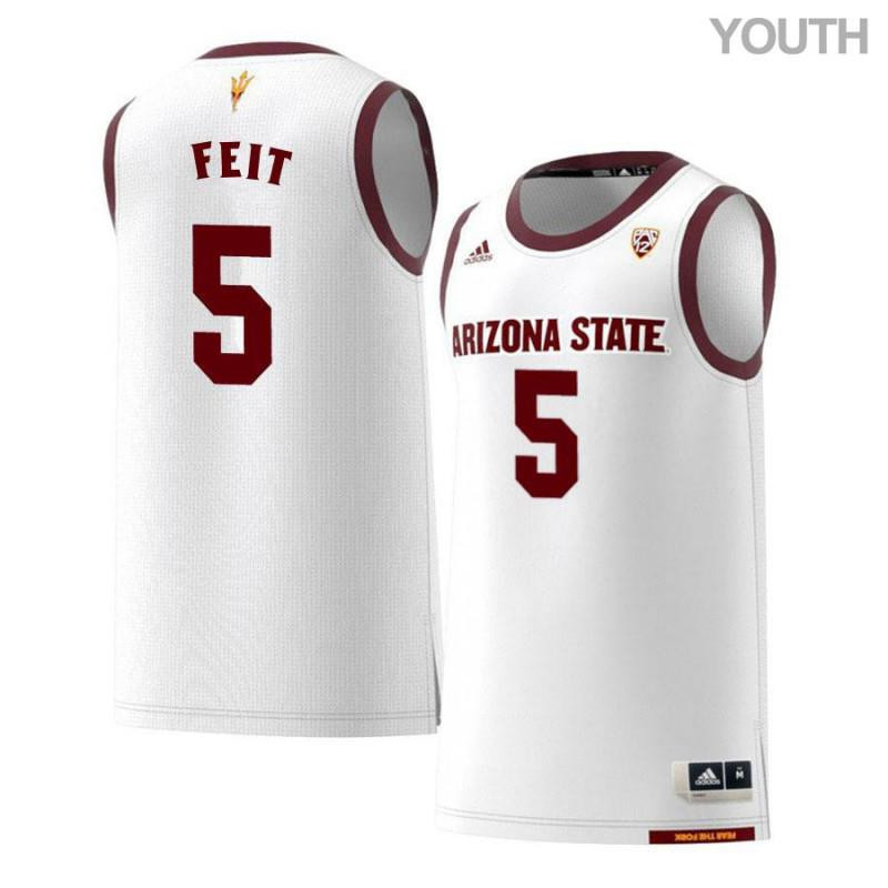 Kyle Feit 5 Arizona State Sun Devils Retro Basketball Youth Jersey - White
