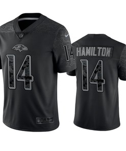 Kyle Hamilton 14 Baltimore Ravens Black Reflective Limited Jersey - Men