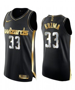 Kyle Kuzma 33 Washington Wizards Black Golden Edition Jersey