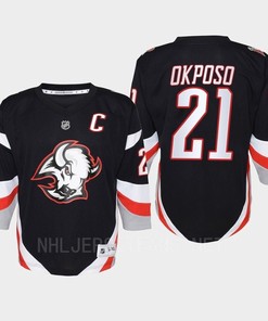 Kyle Okposo 21 Buffalo Sabres 2022-23 Goathead Third Player Youth Jersey Black