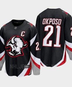 Kyle Okposo 21 Buffalo Sabres 2022-23 Goathead Third Premier Breakaway Player Jersey