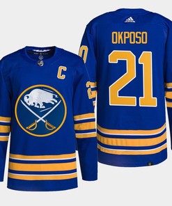 Kyle Okposo 21 Buffalo Sabres Royal Jersey 2022-23 Captain Patch Primegreen