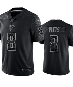 Kyle Pitts 8 Atlanta Falcons Black Reflective Limited Jersey - Men