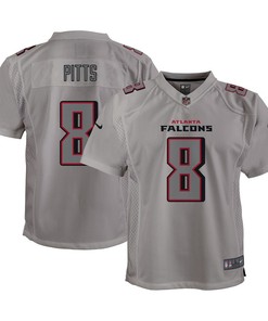 Kyle Pitts 8 Atlanta Falcons Youth Atmosphere Game Jersey - Gray