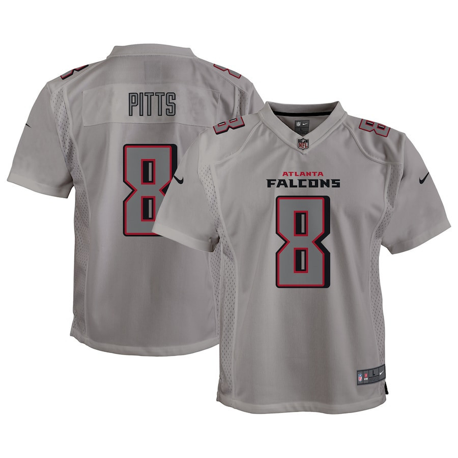 Kyle Pitts 8 Atlanta Falcons Youth Atmosphere Game Jersey - Gray