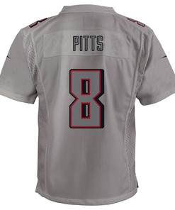 Kyle Pitts 8 Atlanta Falcons Youth Atmosphere Game Jersey - Gray