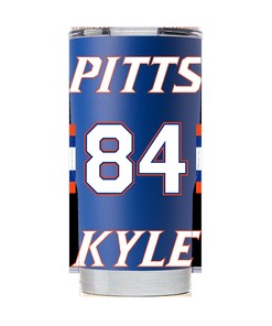 Kyle Pitts Blue Tumbler - Show Your Support for Kyle Pitts with this Blue Tumbler