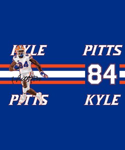Kyle Pitts Blue Tumbler - Show Your Support for Kyle Pitts with this Blue Tumbler