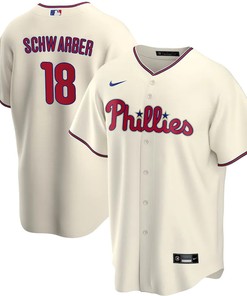 Kyle Schwarber 18 Philadelphia Phillies Alternate Player Name Jersey - Cream Jersey