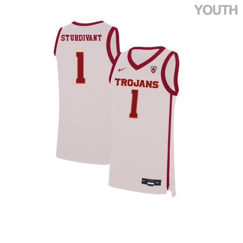 Kyle Sturdivant 1 USC Trojans Elite Basketball Youth Jersey - White