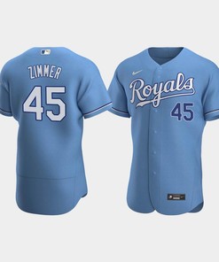 Kyle Zimmer 45 Kansas City Royals Light Blue Alternate Jersey