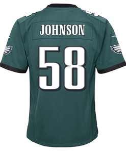 Kyron Johnson 58 Philadelphia Eagles Super Bowl LVII Champions 2 Stars 2 Stars Youth Game Jersey - Black
