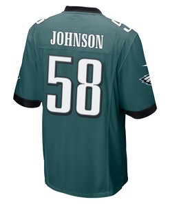 Kyron Johnson 58 Philadelphia Eagles Super Bowl LVII Champions 2 Stars Men Game Jersey - Midnight Green