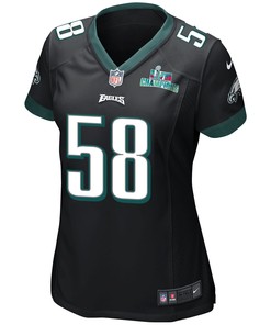 Kyron Johnson 58 Philadelphia Eagles Super Bowl LVII Champions Women Game Jersey - Black