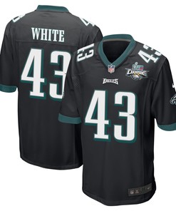 Kyzir White 43 Philadelphia Eagles Super Bowl LVII Champions 2 Stars Men Game Jersey - Black