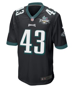 Kyzir White 43 Philadelphia Eagles Super Bowl LVII Champions 2 Stars Men Game Jersey - Black
