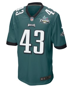 Kyzir White 43 Philadelphia Eagles Super Bowl LVII Champions 2 Stars Men Game Jersey - Midnight Green