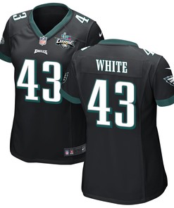 Kyzir White 43 Philadelphia Eagles Super Bowl LVII Champions 2 Stars Women Game Jersey - Black