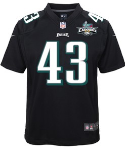 Kyzir White 43 Philadelphia Eagles Super Bowl LVII Champions 2 Stars Youth Game Jersey - Black