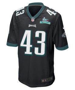 Kyzir White 43 Philadelphia Eagles Super Bowl LVII Champions Men Game Jersey - Black