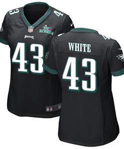 Kyzir White 43 Philadelphia Eagles Super Bowl LVII Champions Women Game Jersey - Black