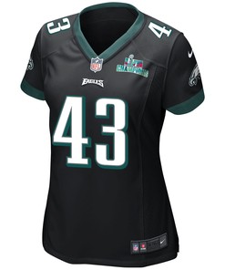 Kyzir White 43 Philadelphia Eagles Super Bowl LVII Champions Women Game Jersey - Black