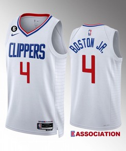 LA Clippers Brandon Boston Jr. 4 2022-23 Association Edition White Jersey Swingman